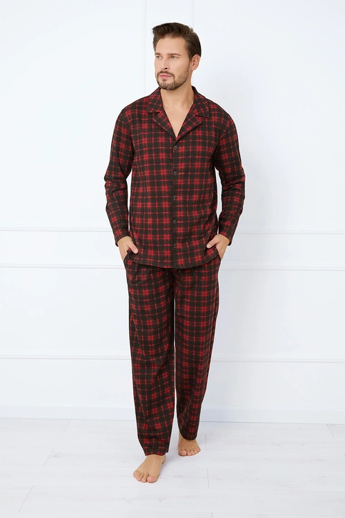 Piżama Italian Fashion Nicolas dł.r. dł.sp. druk/czerwony