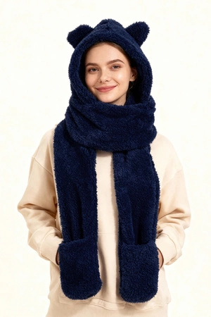 Nakrycie głowy kaptur Vivisence 70107 granatowy