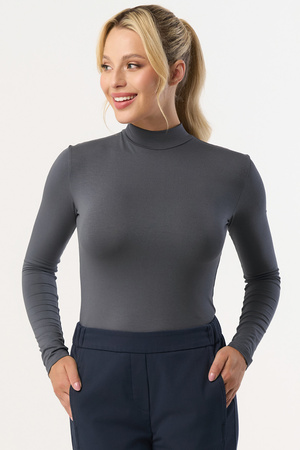 Babell Resta elegancka bluzka z golfem stalowy