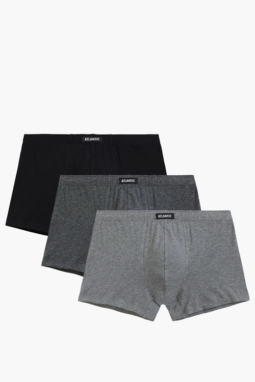 Atlantic 3BMH-007 bokserki 3-pack dopasowany krój czarny/szary melanż/ciemnoszary melanż