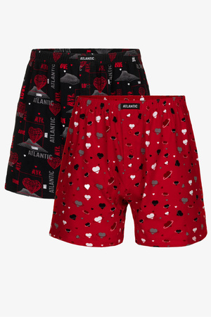 Atlantic 2GMB-001 Majtki bokserki, czarny-czerwony