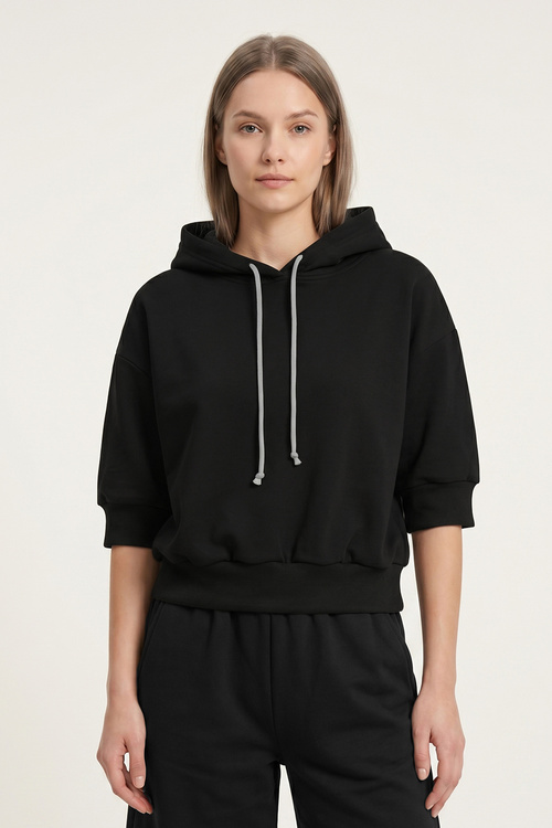 Vivisence 9008 bluza nierozpinana z kapturem czarny