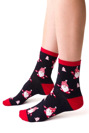 Skarpety za kostkę Steven Merry Christmas 136 granat/skrzat