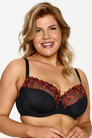 Biustonosz miękki Lupo 2612 BIG czarno-czerwony