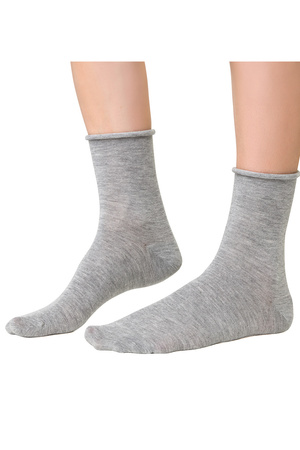 Skarpety za kostkę Steven 083 z kaszmirem melanż szary