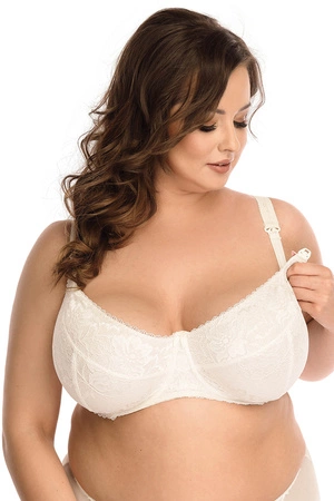 Miękki biustonosz do karmienia Nessa Mamma Lace N504 ecru