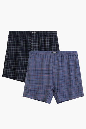 Atlantic 2MBX-091 bokserki 2-pack w kratę granat/denim