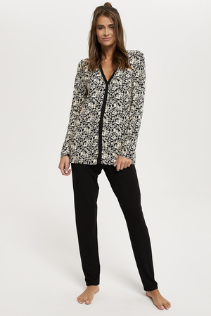 Italian Fashion Abisynia dł.r. dł.sp. Nocna piżama, druk/czarny