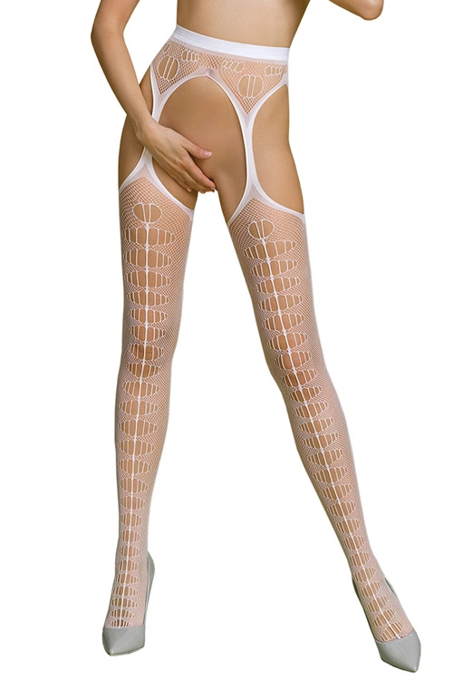 Wyrób pończoszniczy pończochy z pasem Passion ECO S008 white 