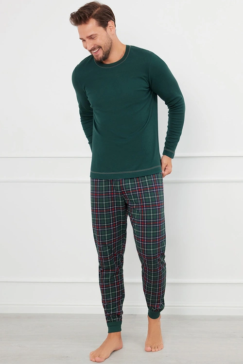 Piżama Italian Fashion Fogo dł.r. dł.sp. zielony/druk
