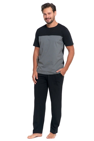 Moraj PDM3400-006 piżama męska krótki rękaw, długie spodnie black