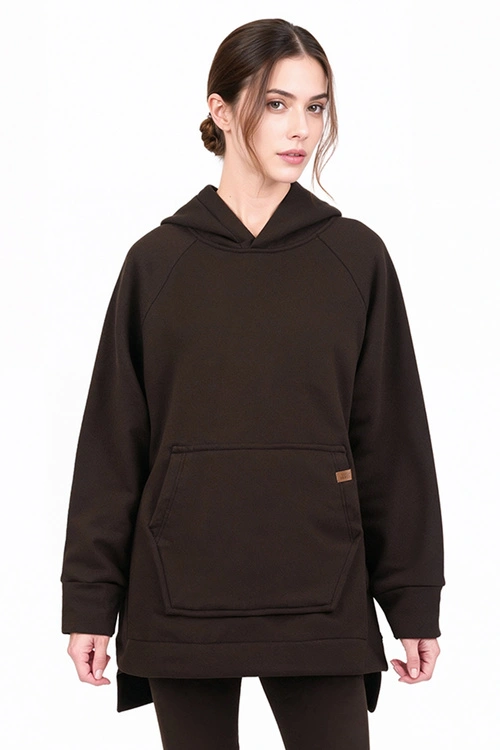 Vivisence 9006 bluza z kapturem, miękka bawełna brązowy