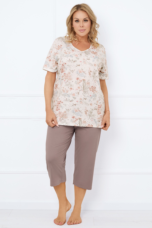 Piżama Italian Fashion Ermida kr.r. sp.3/4 druk/cappuccino