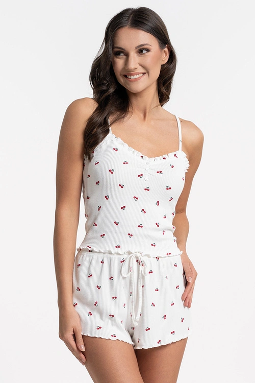 Moraj PDD3100-002 piżama top na ramiączkach i szorty patt 1 -cherry