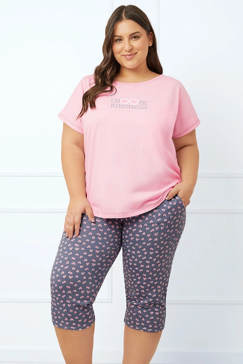 Piżama Italian Fashion Lotte kr.r. sp.3/4 róż/druk