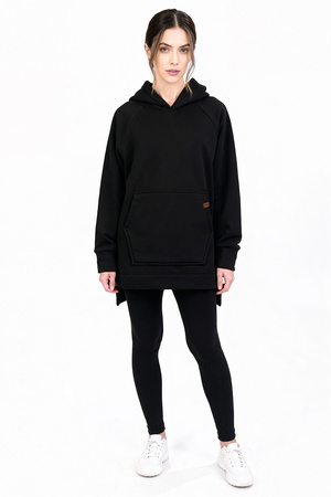 Vivisence 9207kmpl komplet bluza z kapturem, prążkowane legginsy czarny