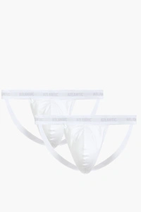 Atlantic 2BMP-1591 jockstrap 2 pack niski stan i otwarty tył biały