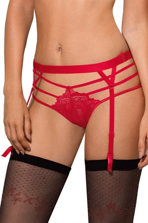 Pas do pończoch niski Róża Cyria czerwony