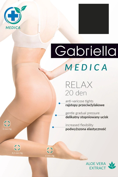Gabriella Medica Relax 20 DEN Code 110 Wyrób pończoszniczy rajstopy, nero