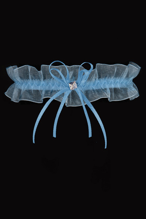 Julimex PW 96 Brugia z silikonem Wyrób pończoszniczy podwiązka, niebieski