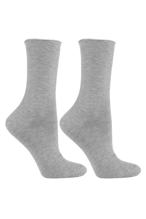 Moraj SMD300-002 Medical skarpety za kostkę, prążkowany ściągacz light grey melange