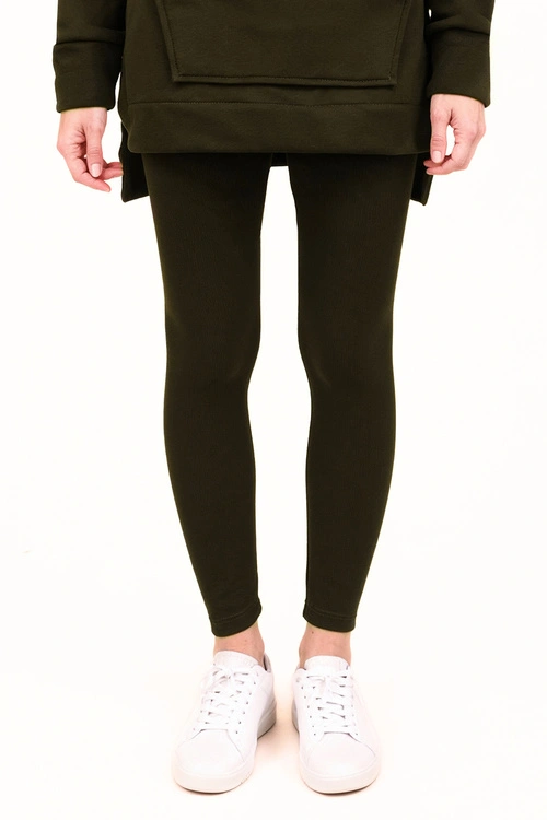 Vivisence 9106 legginsy prążkowane z bawełny zielony