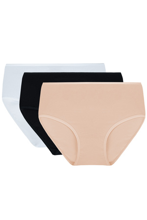 Vivisence 4001 3-pack Majtki figi, biały/czarny/beżowy