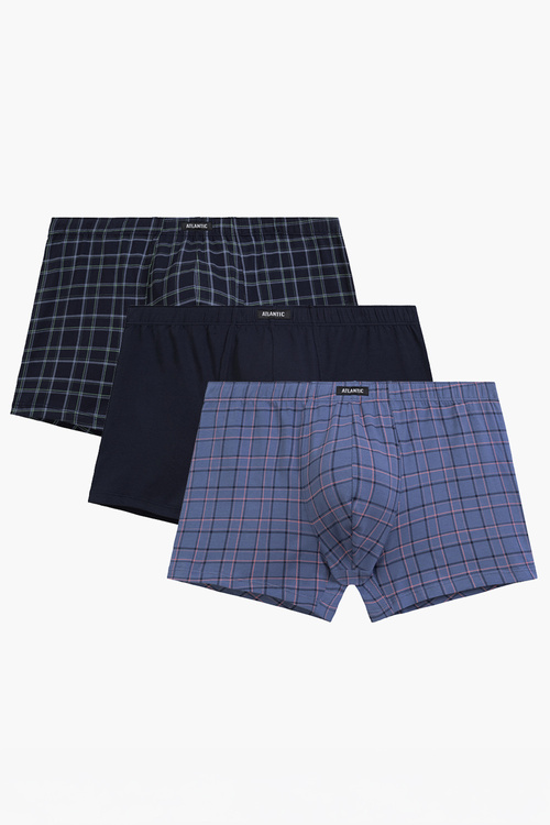 Atlantic 3MH-234 bokserki 3-pack z elastycznym pasem granat/granat/denim