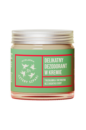 Dezodorant Mydlarnia Cztery Szpaki Delikatny dezodorant w kremie Truskawka i Werbena naturalny