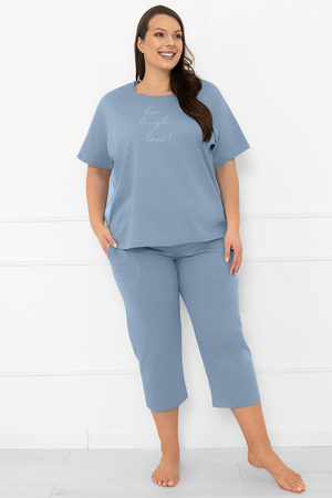 Piżama Italian Fashion Ksara kr.r. sp.3/4 stalowy