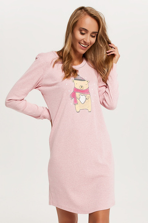 Italian Fashion Baula dł.r. Nocna koszula, melanż róż