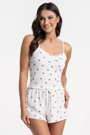 Moraj PDD3100-002 piżama top na ramiączkach i szorty patt 1 -cherry