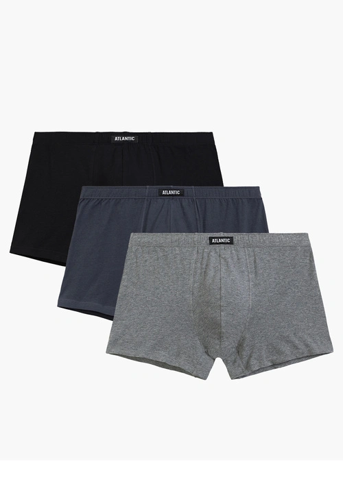 Atlantic 3BMH-007 bokserki 3-pack dopasowany krój czarny/szary/grafit