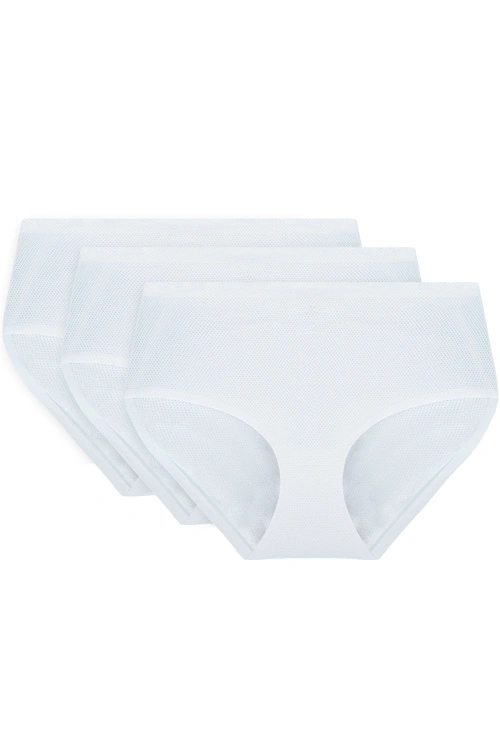 Vivisence 4013 3-pack Majtki wysokie figi, biały