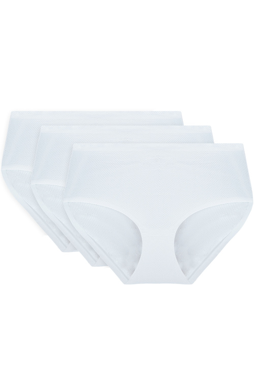 Vivisence 4013 3-pack Majtki wysokie figi, biały
