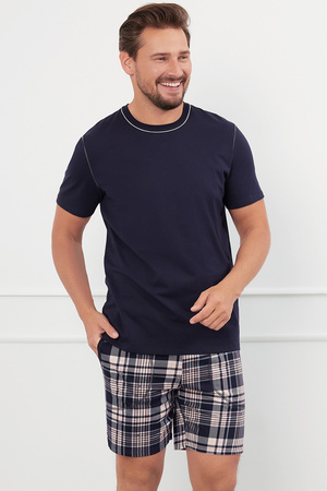 Piżama Italian Fashion Edwin kr.r. kr.sp. granat/druk