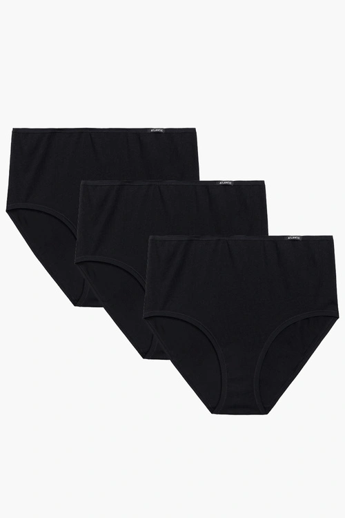 Atlantic 3BLP-604 wysokie figi 3 pack z bawełny czarny