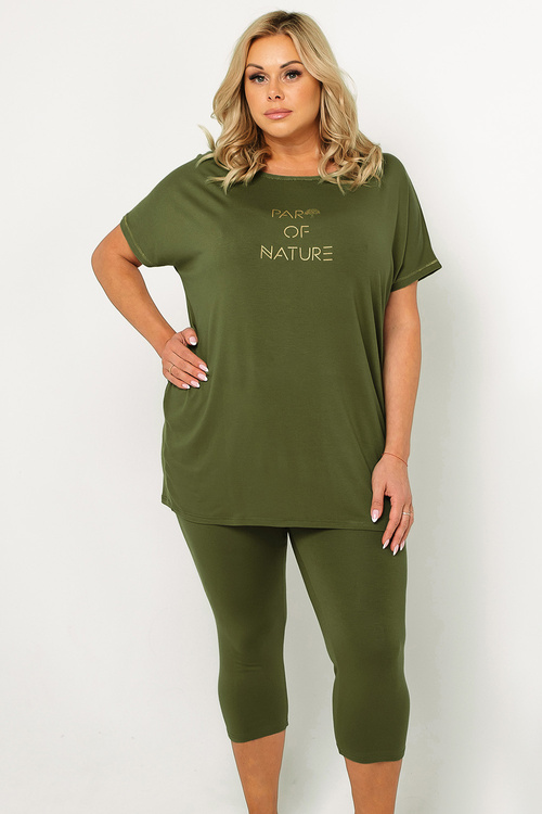 Piżama Italian Fashion Natura kr.r. sp.3/4 khaki 