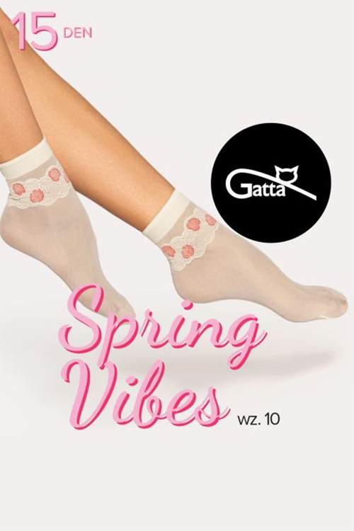 Skarpetki Gatta Spring Vibes 10 15 DEN sabbia-red