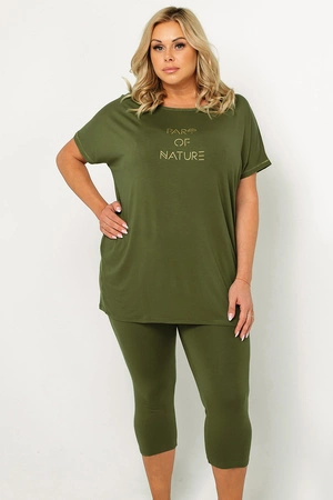 Piżama Italian Fashion Natura kr.r. sp.3/4 khaki 