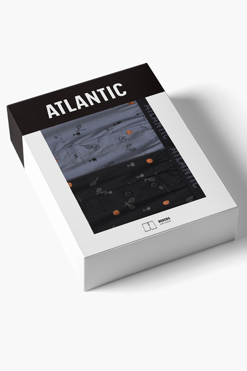 Bokserki Atlantic 2MBX-052 2-pak czarny/niebieski