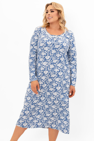 Nocna koszula Italian Fashion Boma dł.r. druk/niebieski