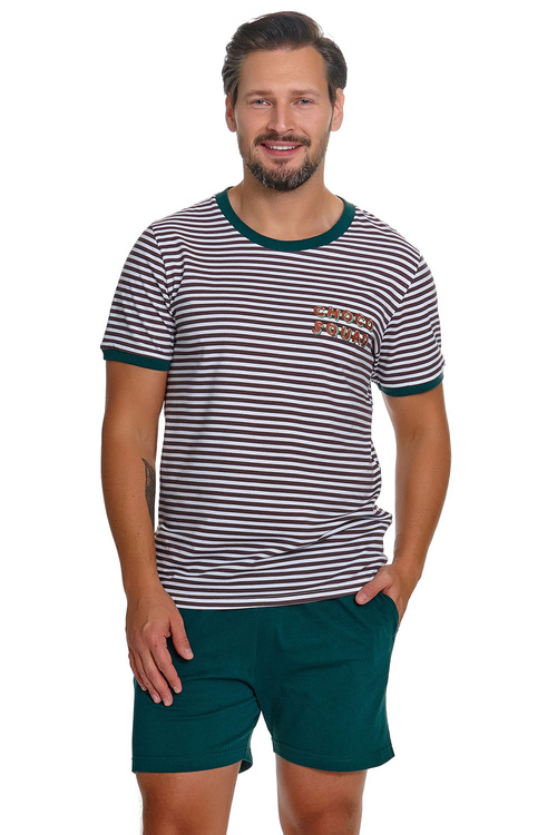 Doctor Nap PMB.7404 piżama męska z kieszeniami choco green