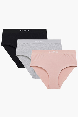 Wysokie figi Atlantic 3CLP-009 3-pack czarny/różowy/szary melanż