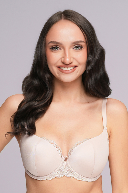 Ava 2256 Asielle biustonosz usztywniany, koronkowe wykończenia beige
