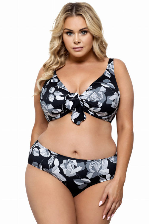 Lorin L3086/1 bikini z fiszbinami i wysokimi figami wzór/czarny
