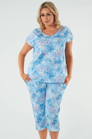Piżama Italian Fashion Kaweri kr.r. sp.3/4 druk/niebieski