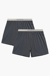 Atlantic 2BMB-005 bokserki 2-pack luźny krój grafitowy