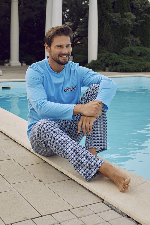 Italian Fashion Jaromir dł.r. dł.sp. Nocna piżama, niebieski/druk