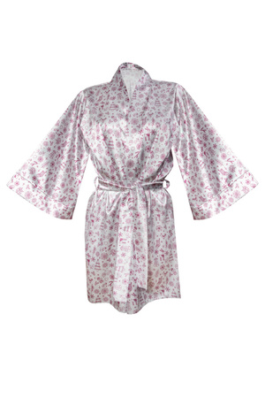 Dkaren DK-P-013 Nocna peniuar, ecru-wzór